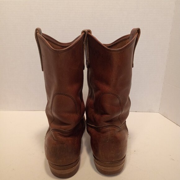 Vintage RED WING 1155 PECOS Size 11 Brown Leather Pull-on Work Boots *Classic* - Picture 8 of 14